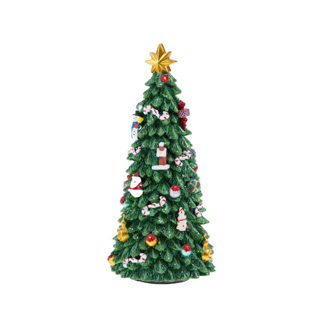 Albero di Natale con carillon Bianchi Dino in resina decorata 21 cm