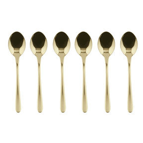 Set 6 cucchiaini caffè Sambonet acciaio inox finitura Champagne 14,5 cm