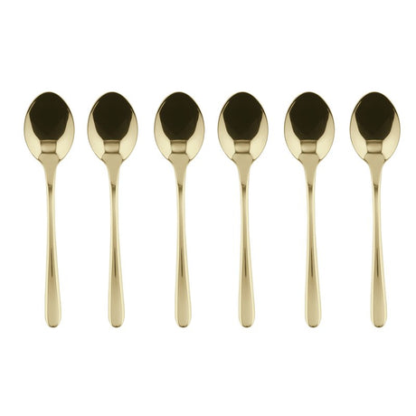 Set 6 cucchiaini caffè Sambonet acciaio inox finitura Champagne 14,5 cm