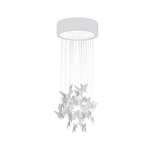 Lampada a sospensione Niagara Lladrò in porcellana bianca 155x60 cm