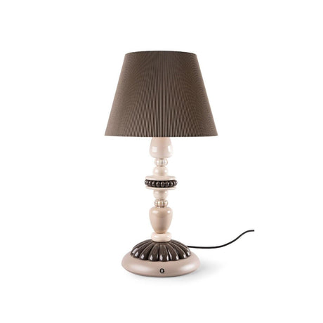 Lampada da tavolo Firefly Lladrò in porcellana con paralume in tela 68x35 cm