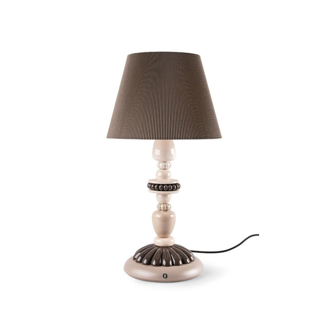 Lampada da tavolo Firefly Lladrò in porcellana con paralume in tela 68x35 cm