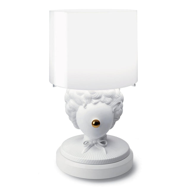 Lampada da tavolo The Clown Lladrò in porcellana con naso dorato 60x35 cm