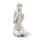 Statuetta Pace Interiore Lladrò in porcellana bianca opaca 31x13 cm
