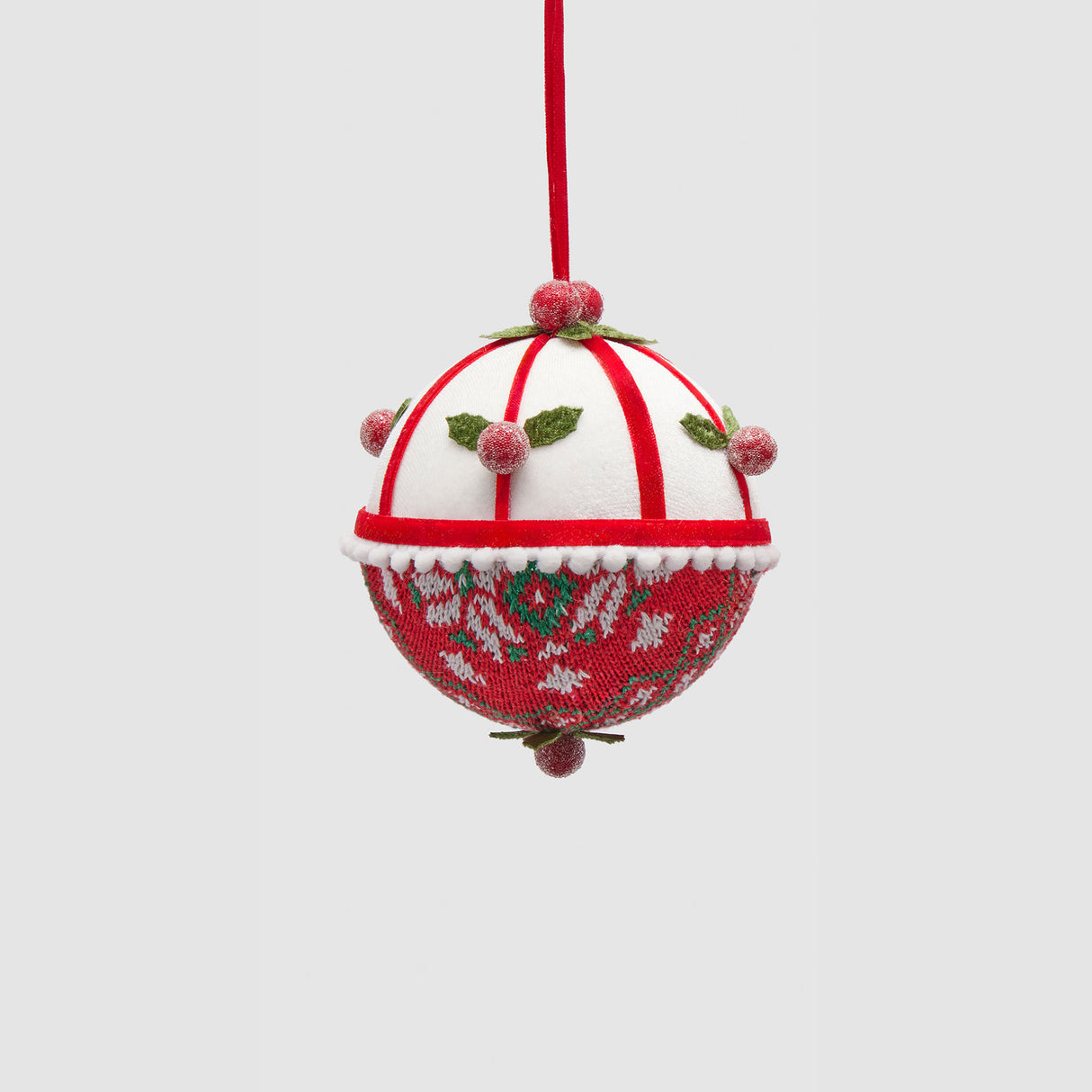 Pallina di Natale EDG in tessuto rosso diametro 12 cm