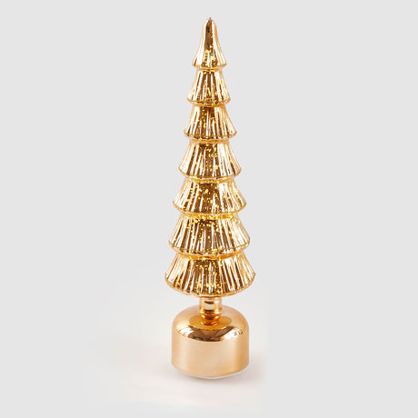 Pino Twist EDG in vetro oro con luci LED e musica 40,5x10 cm
