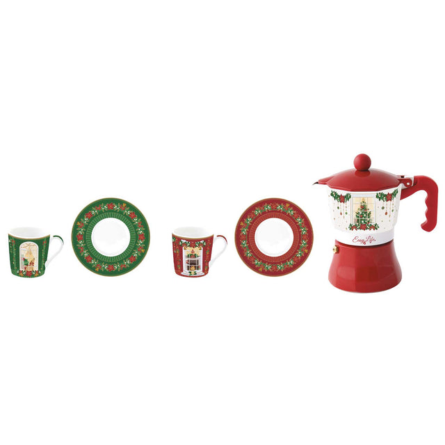 Set caffè Festive Avenue Easy Life in porcellana con decori natalizi
