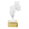 Scultura volti Bongelli Preziosi in marmorino con base oro 20 cm