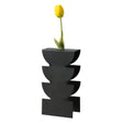 Vaso portafiore Memphis Arti & Mestieri in ferro nero e vetro 25x12,5 cm