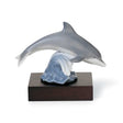 Scultura delfino della fortuna Lladrò in porcellana finitura brillante 9 cm