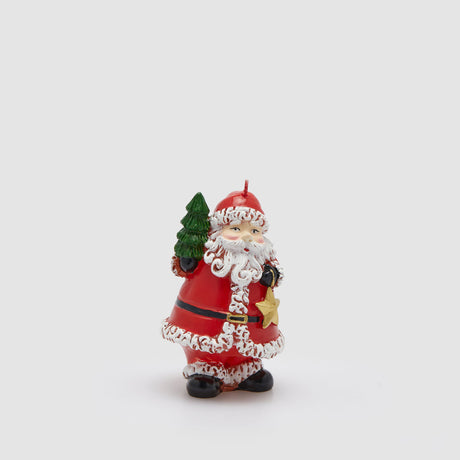 Candela Babbo Natale EDG in cera rossa altezza 12 cm