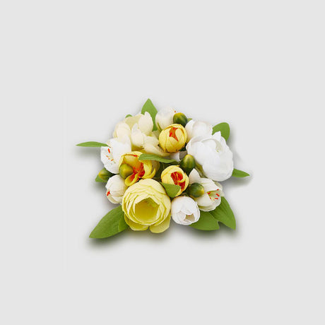 Girocandela Corona Ranuncolo EDG in plastica bianca diametro 9 cm