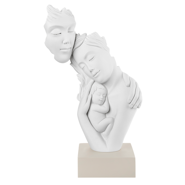 Scultura Famiglia Abbracciata Bongelli Preziosi in marmorino 39 cm