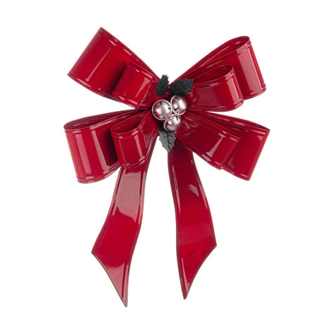 Decorazione fiocco Bizzotto in acciaio rosso 41,5x34 cm