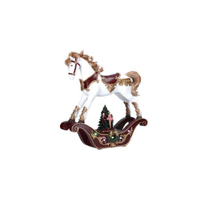 Cavallo a dondolo Timstor in poliresina con luci LED 37x33 cm