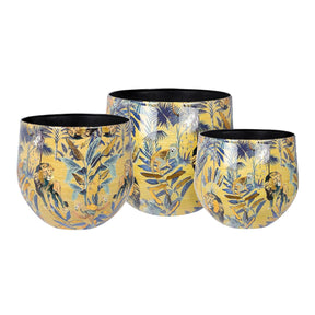 Vaso Safari Palais Royal in metallo con decorazioni foglia oro 23x23 cm