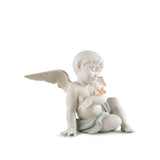 Statuina Angelo con Farfalla Lladrò in porcellana decorata 20x26 cm