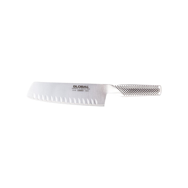 Coltello verdure Global in acciaio inox 18 cm con lama alveolata