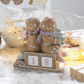 Calendario dell'Avvento Mascagni Casa in resina con bimbi pan di zenzero
