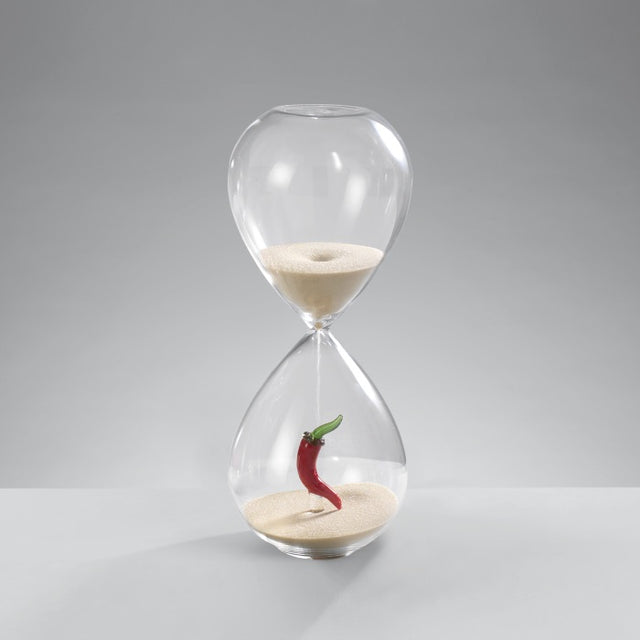 Clessidra Mascagni Casa in vetro con peperoncino rosso 20 cm
