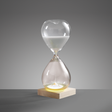 Clessidra con LED Mascagni Casa in vetro ambra e base in legno 27 cm