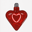 Lampadina LED Cuore Werns in vetro rosso 12x16,5 cm