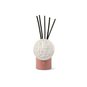 Diffusore a bastoncino Lladrò in porcellana bianca con coniglio 21x9 cm