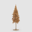 Pino glitterato EDG con base dorata in materiale sintetico 76 cm