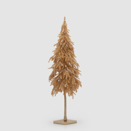 Pino glitterato EDG con base dorata in materiale sintetico 76 cm