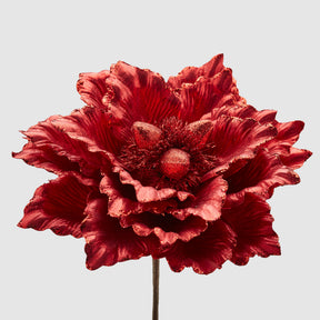 Fiore di Magnolia EDG in metallo rosso 28 cm decorazione natalizia