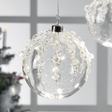 Sfera natalizia Mascagni Casa in vetro con LED e gemme 12 cm