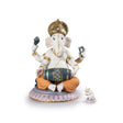 Statuina Ganesha con Mridangam Lladrò in porcellana 23x18 cm