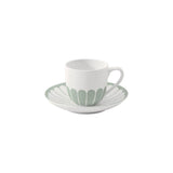 Tazzina caffè Fleur Vert Villeroy & Boch in porcellana con bordo verde