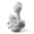 Busto My Fair Lady Lladrò in porcellana bianca e dettagli argento 36x23 cm