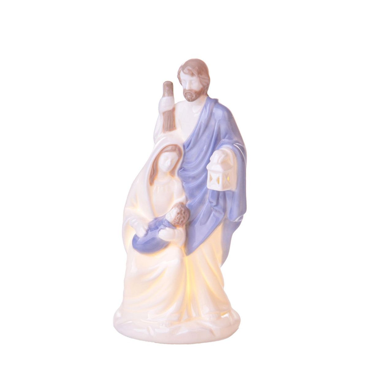 Statuetta Natività Bianchi Dino in porcellana con luci LED 20 cm