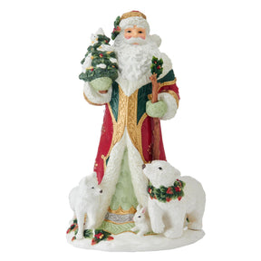 Scultura Babbo Natale con animali Fitz and Floyd in porcellana 47 cm