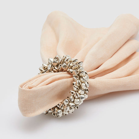 Set 6 legatovaglioli EDG con campanelli in argento lucido 8 cm