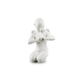 Statuina Angelo Cuore Celestiale Lladrò in porcellana bianca 29x20 cm