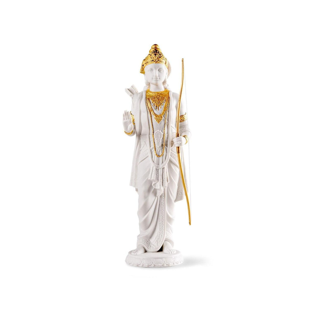 Scultura Rama Lladrò in porcellana bianca opaca con decoro inciso 30x10 cm