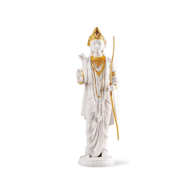 Scultura Rama Lladrò in porcellana bianca opaca con decoro inciso 30x10 cm