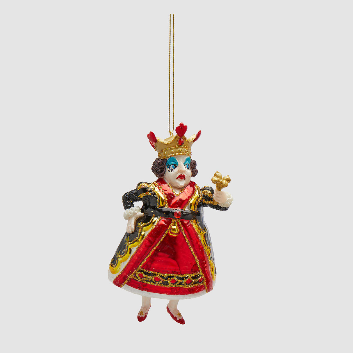 Addobbo Regina di Cuori EDG in vetro soffiato 14 cm per albero Natale
