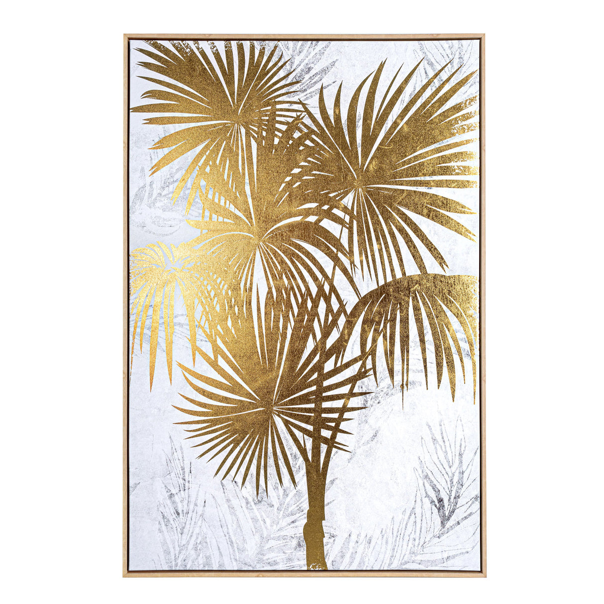 Quadro palme Bizzotto su tela con applicazioni oro 82x122 cm