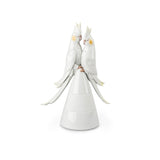 Statuetta Uccellini Innamorati Lladrò in porcellana bianca 27x18 cm