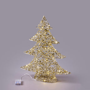 Albero LED intrecciato EDG in metallo color oro 60x48 cm