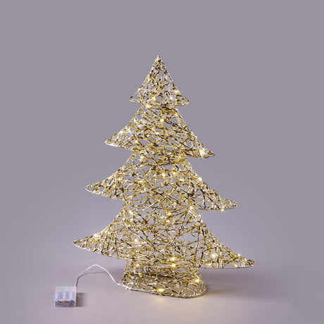 Albero LED intrecciato EDG in metallo color oro 60x48 cm