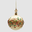 Pallina di Natale EDG rivestita di perle color oro diametro 10 cm