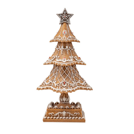 Albero di Natale Palais Royal in resina con decori pan di zenzero 32 cm