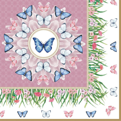 Tovaglioli carta Spring Parade Easy Life con coniglietti e fiori 33x33 cm