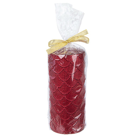 Candela di Natale Bizzotto in paraffina rossa decorata 15 cm
