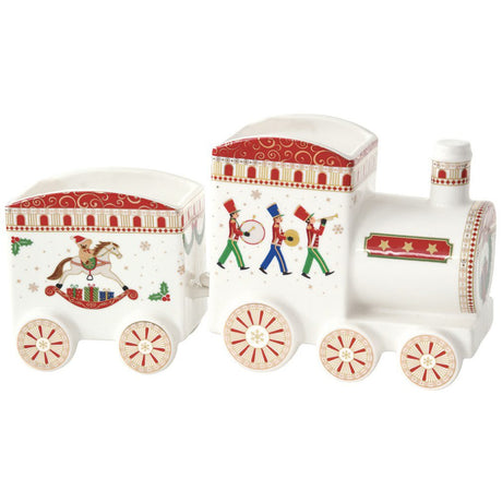 Antipastiera Polar Express Easy Life in porcellana decorata 25,5x8 cm